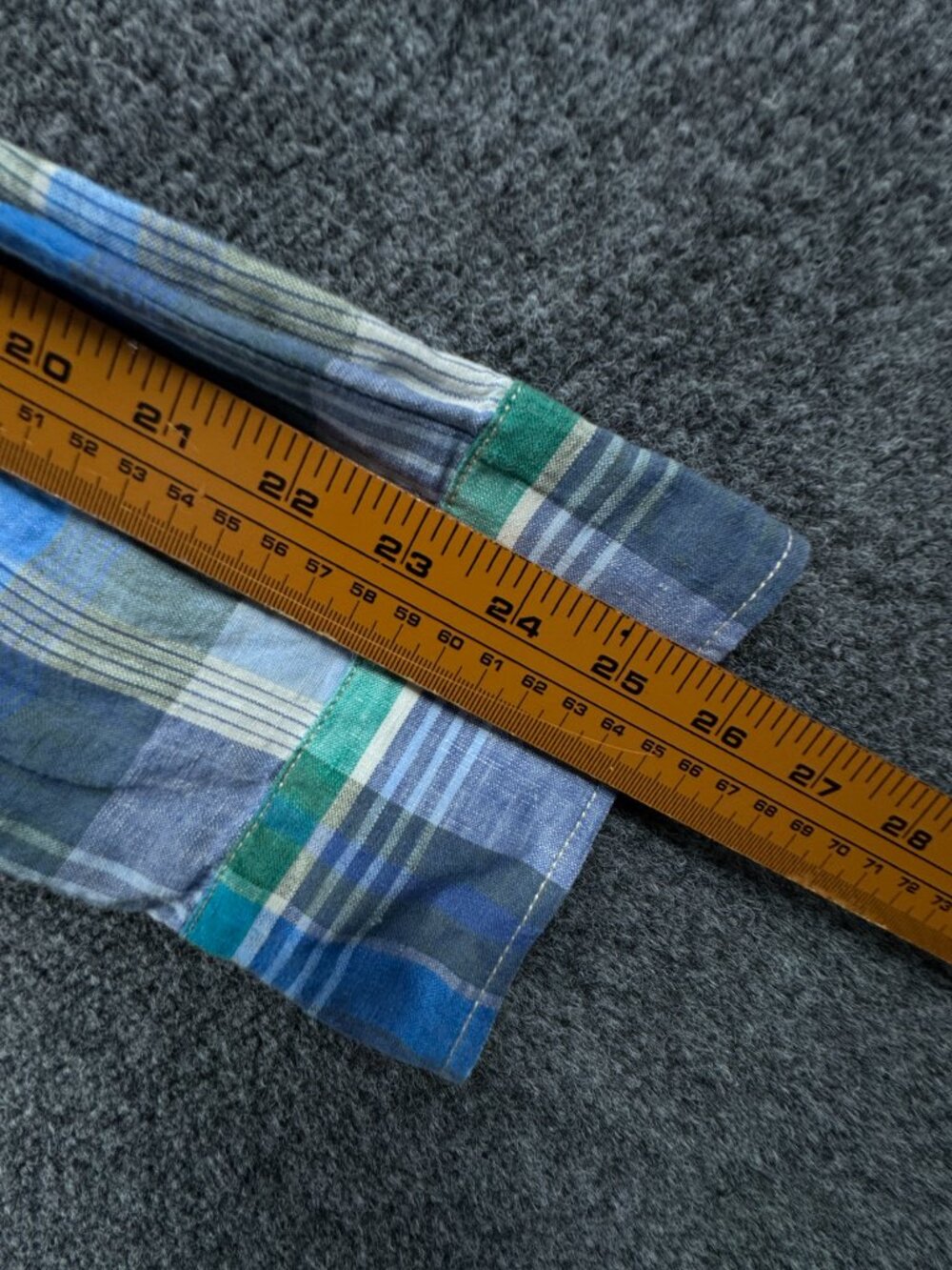 Tommy Bahama All Linen Plaid Logo Large Blue Green Button Up Long Sleeve Beach - Picture 12 of 16